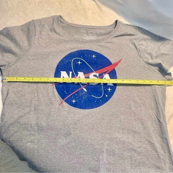 NASA T-Shirt XL Fifth Sun Grey Blue Red White Graphic Design NASA Cotton - Picture 12 of 14
